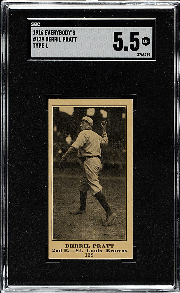 1916 M101-4 Everybody's Clothing Store (Type 1) #139 Derril Pratt SGC EX+ 5.5