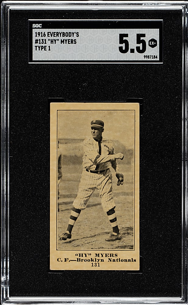 1916 M101-4 Everybody's Clothing Store (Type 1) #131 "Hy" Myers SGC EX+ 5.5