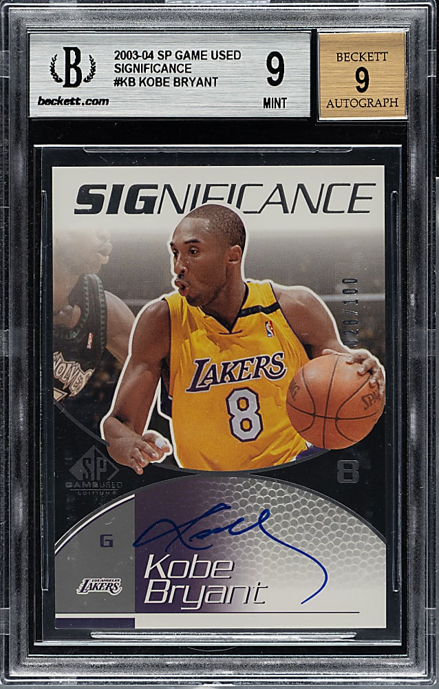 2003-2004 Upper Deck SP Game Used Significance Basketball #KB Kobe Bryant #28/100 BGS MINT 9 with MINT 9 Signature