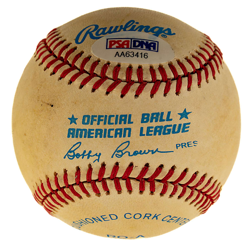 Mickey Witek Single-Signed Baseball with "N.Y. Giants" Inscription - PSA/DNA