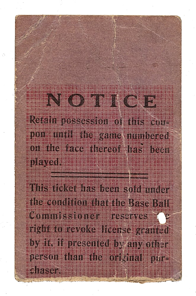 1925 Washington Senators (vs. Pittsburgh Pirates) World Series Game 7 Ticket Stub - Pirates Clinch Second World Series Title