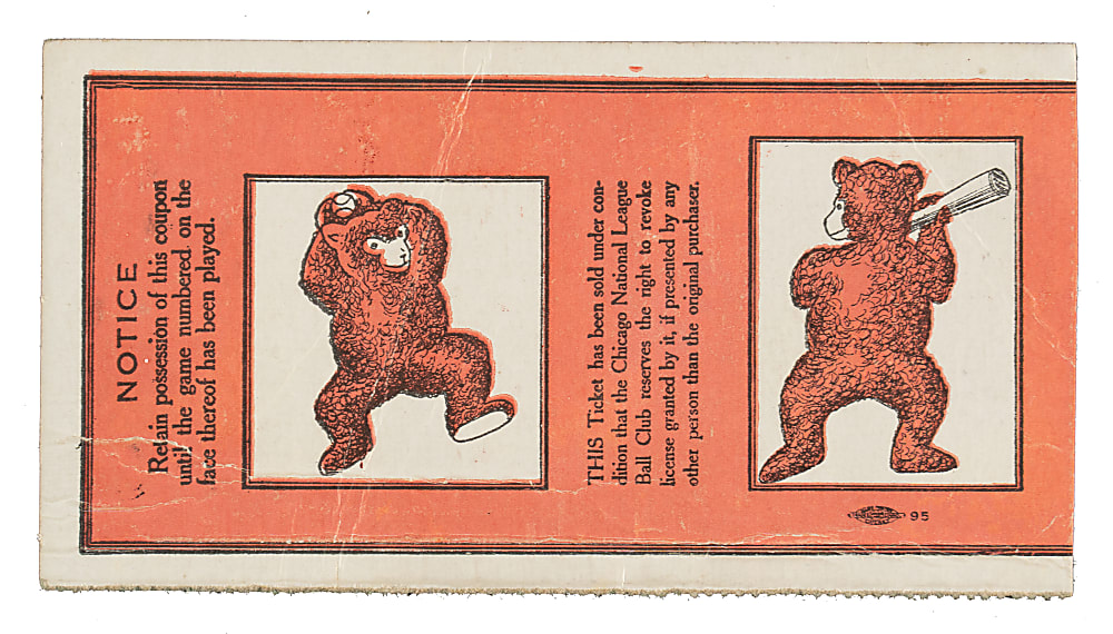 1929 Chicago Cubs (vs Philadelphia Athletics) World Series Game 1 Ticket Stub