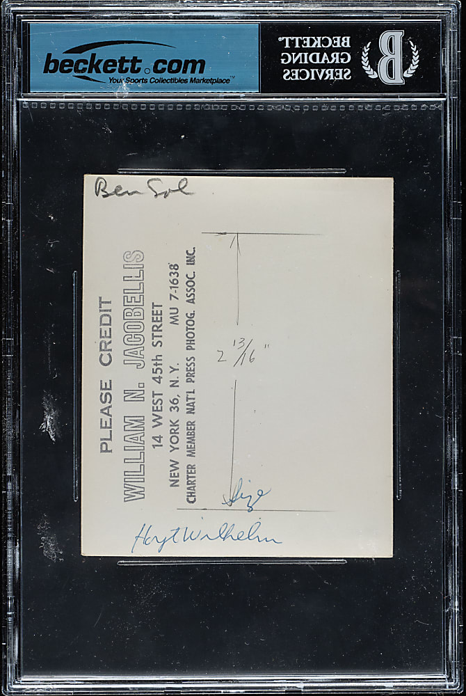 Circa 1950s Hoyt Wilhelm Original Bill Jacobellis Contact-Proof Photograph Beckett Type I - Image Used for 1954 Topps Card (Action Shot)