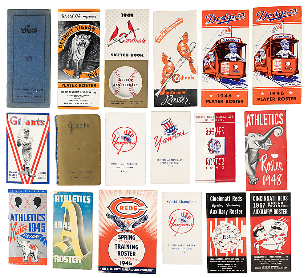 1936 to 1974 Team Media Guide Collection (192) Including Cardinals, Dodgers, Giants, Reds, Tigers, and Yankees