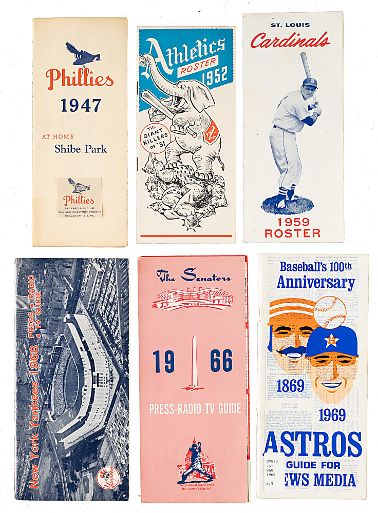 1936 to 1974 Team Media Guide Collection (192) Including Cardinals, Dodgers, Giants, Reds, Tigers, and Yankees