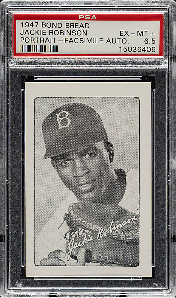 Circa 1947 Bond Bread Jackie Robinson Portrait PSA EX-MT+ 6.5 - True Rookie Card!