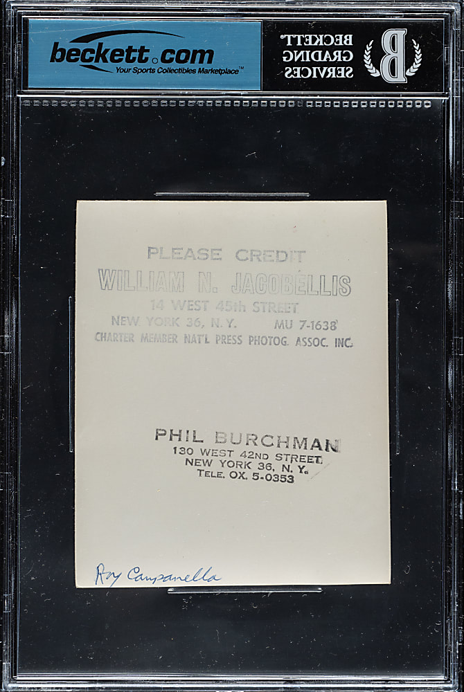 Circa 1950s Roy Campanella Original Bill Jacobellis Contact-Proof Photograph Beckett Type I - Image Used for 1952 Bowman Card!