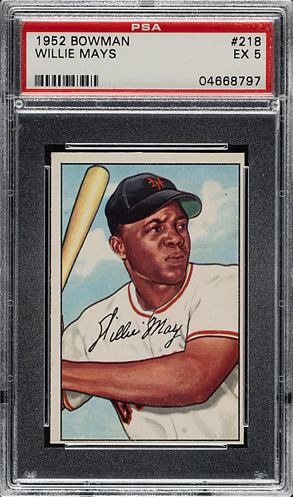 1952 Bowman #218 Willie Mays PSA EX 5