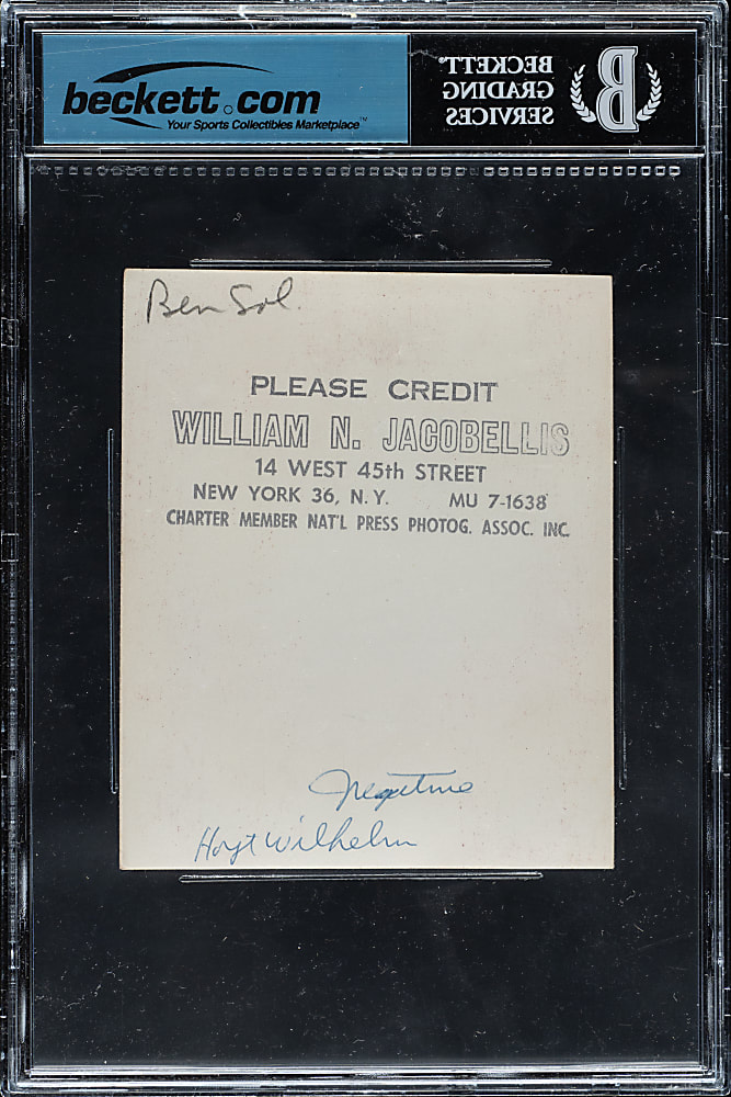 Circa 1950s Hoyt Wilhelm Original Bill Jacobellis Contact-Proof Photograph Beckett Type I - Image Used for 1954 Topps Card (Portrait Image)