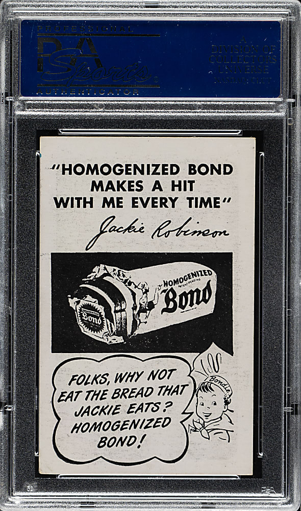 Circa 1947 Bond Bread Jackie Robinson Awaiting Pitch PSA EX 5