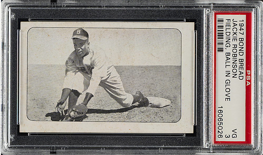 Circa 1947 Bond Bread Jackie Robinson Fielding, Ball In Glove PSA VG 3