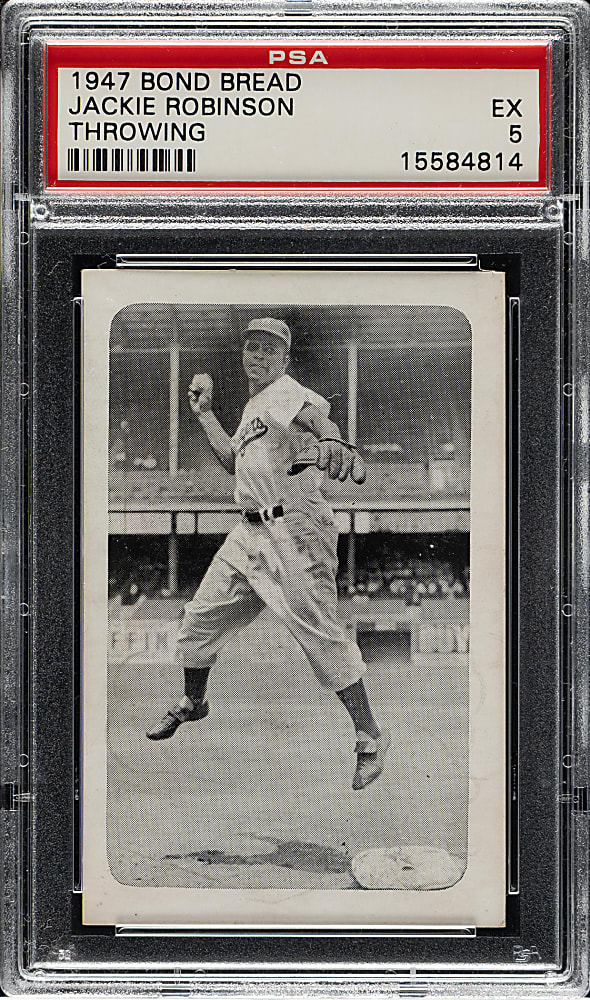 Circa 1947 Bond Bread Jackie Robinson Throwing PSA EX 5