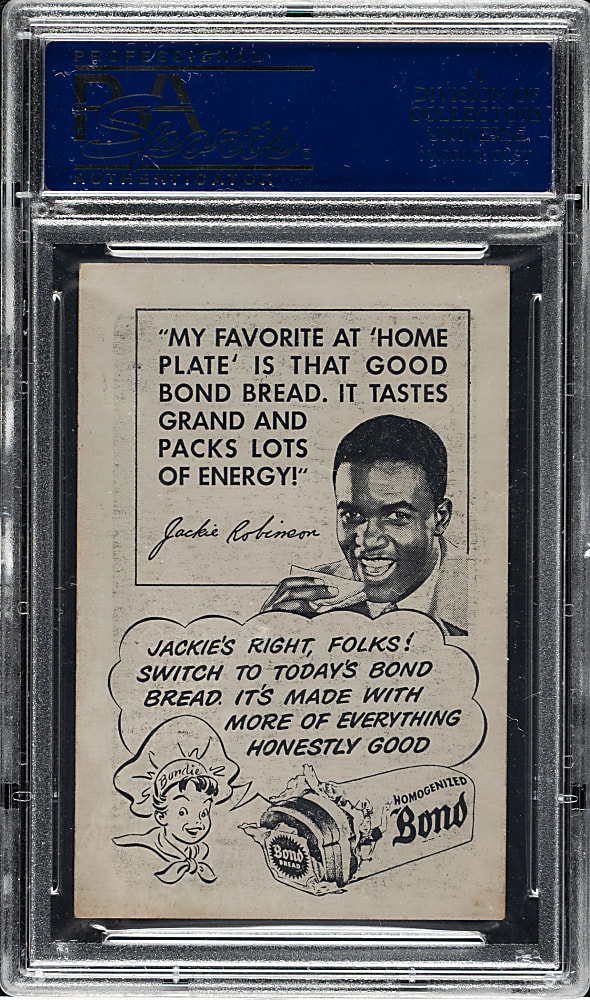 Circa 1947 Bond Bread Jackie Robinson Batting, No Sleeves PSA EX+ 5.5