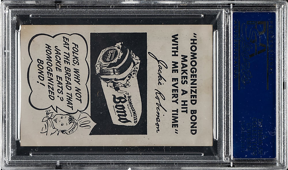 Circa 1947 Bond Bread Jackie Robinson Fielding, No Ball Visible PSA EX-MT 6