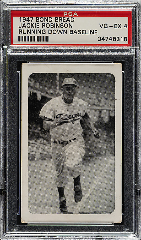 Circa 1947 Bond Bread Jackie Robinson Running Down Baseline PSA VG-EX 4