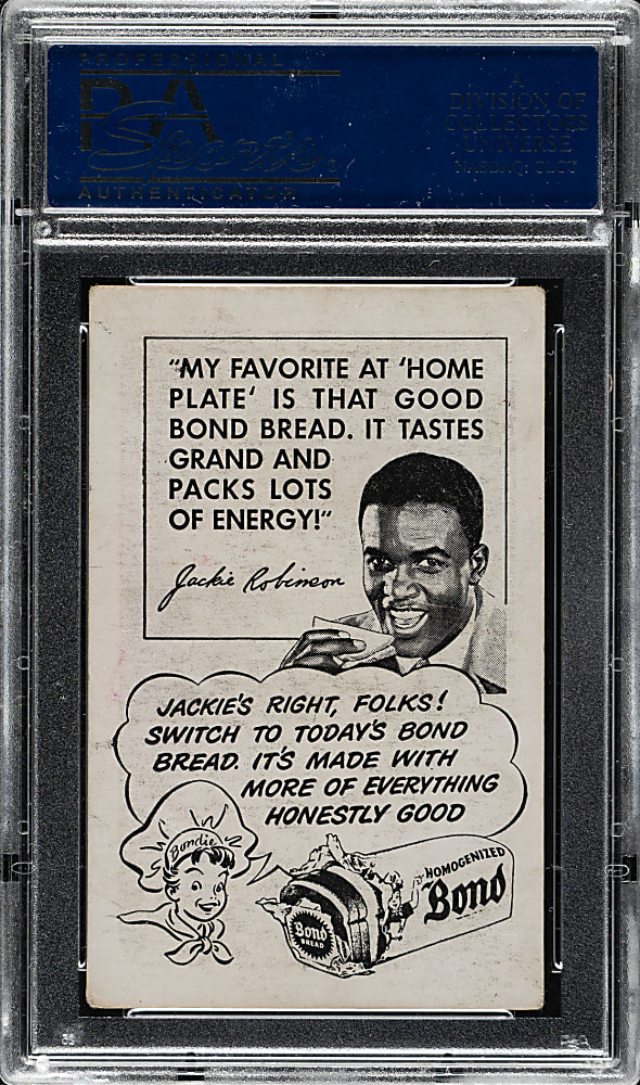 Circa 1947 Bond Bread Jackie Robinson Running Down Baseline PSA VG-EX 4