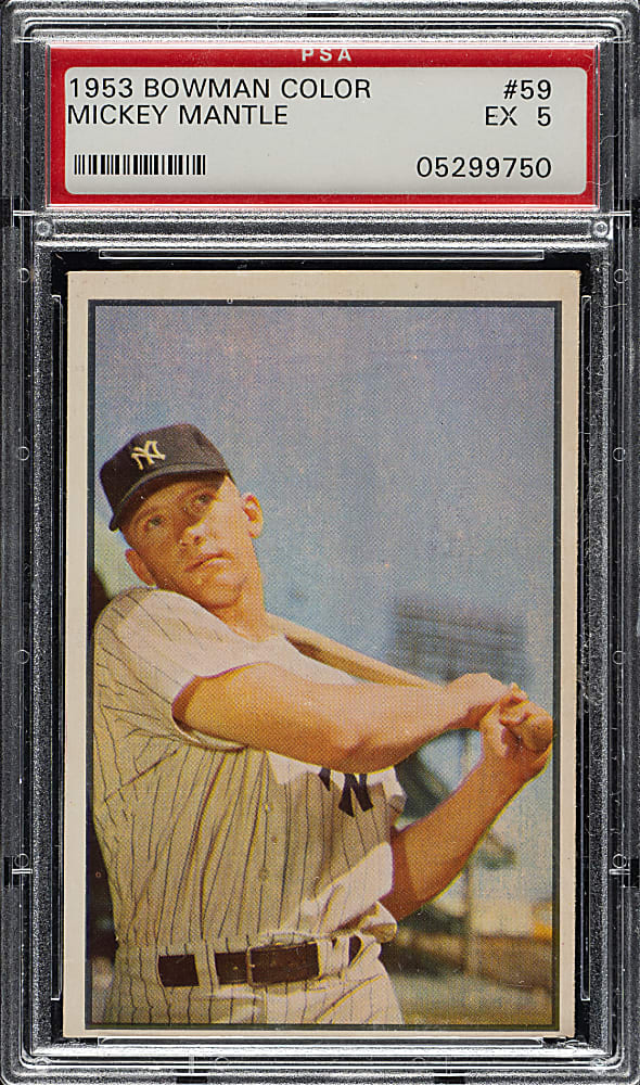 1953 Bowman Color #59 Mickey Mantle PSA EX 5