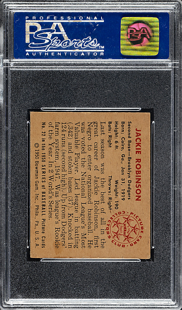 1950 Bowman #22 Jackie Robinson PSA EX 5