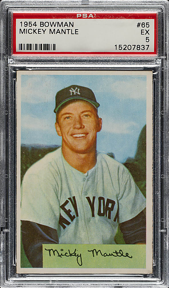 1954 Bowman #65 Mickey Mantle PSA EX 5
