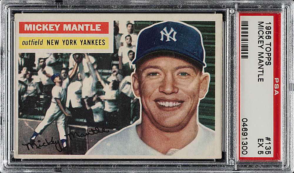 1956 Topps #135 Mickey Mantle Gray Back PSA EX 5