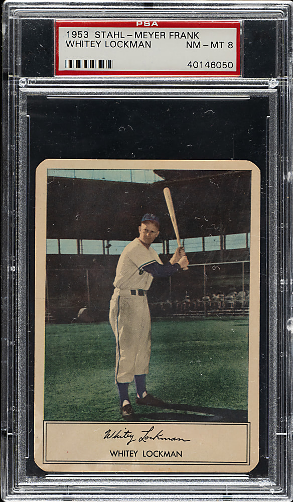 1953 Stahl-Meyer Franks Whitey Lockman PSA NM-MT 8 - Highest Graded!