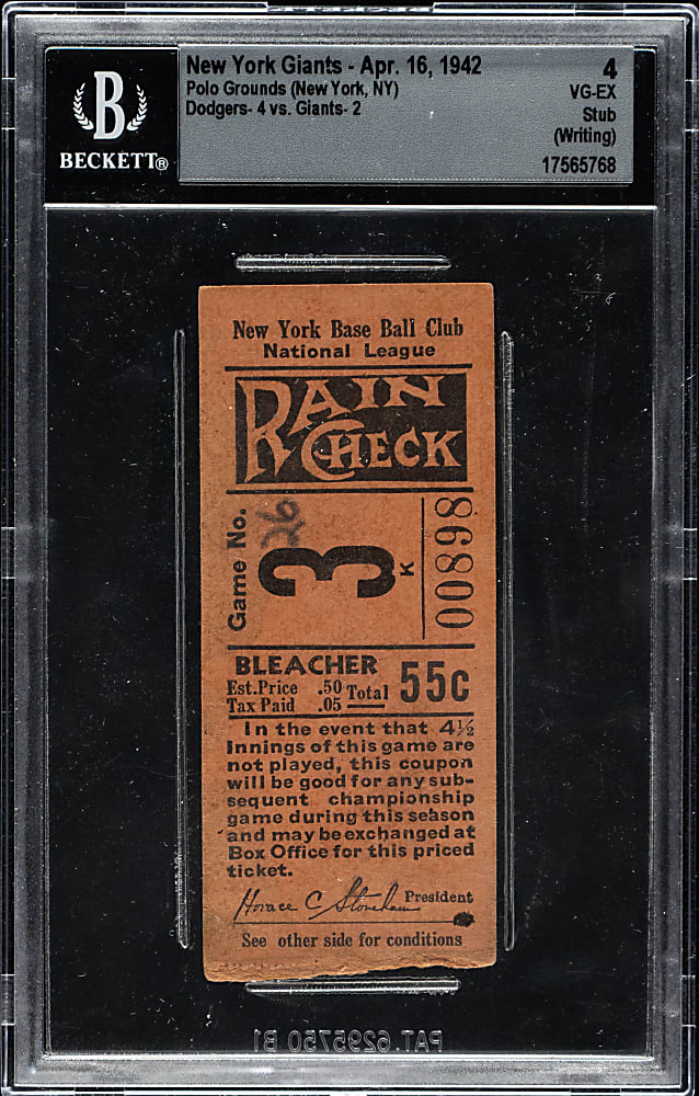 1932 to 1945 New York Giants Polo Grounds Ticket Stub Collection (31) - All Mel Ott Home Run Games!