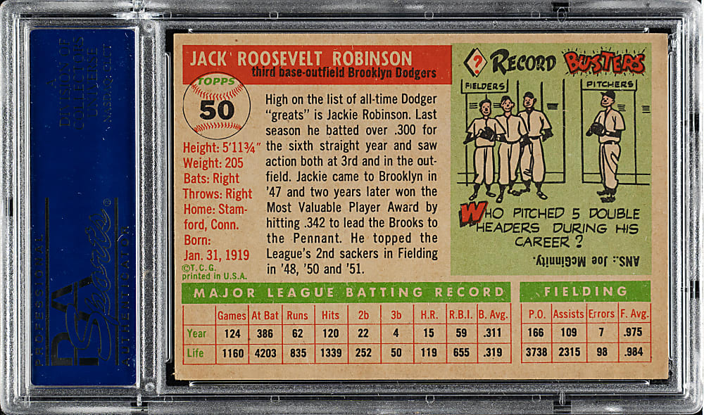 1955 Topps #50 Jackie Robinson PSA EX 5