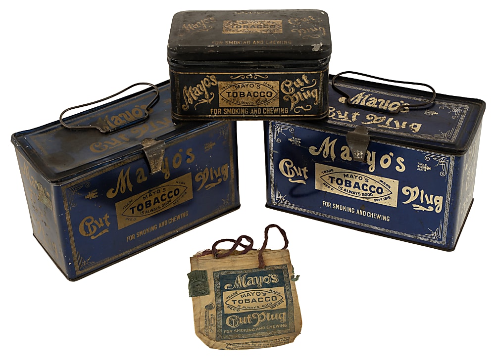 Nineteenth-Century Mayo Cut Plug Tobacco Tin and Pouch Collection (4)