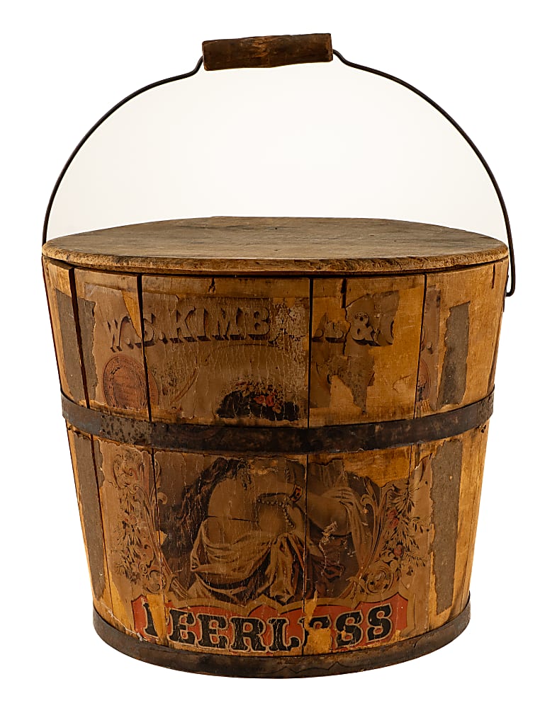 Nineteenth-Century W. S. Kimball & Co. "Peerless" Tobacco Wooden Bucket