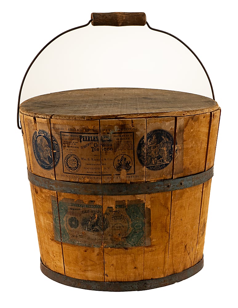 Nineteenth-Century W. S. Kimball & Co. "Peerless" Tobacco Wooden Bucket