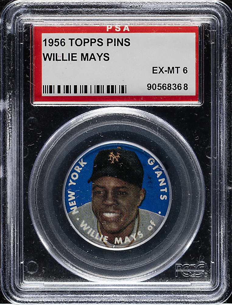 1956 Topps Pins Willie Mays PSA EX-MT 6