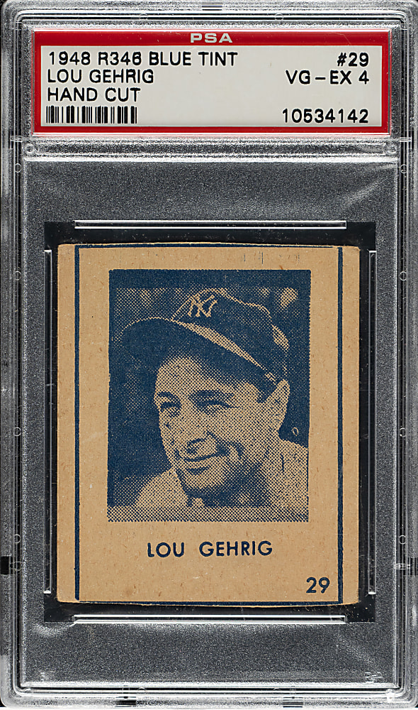 1948 R346 Blue Tint #29 Lou Gehrig PSA VG-EX 4