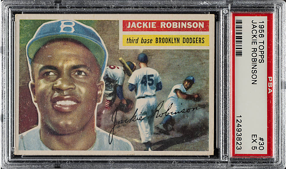 1956 Topps #30 Jackie Robinson White Back PSA EX 5