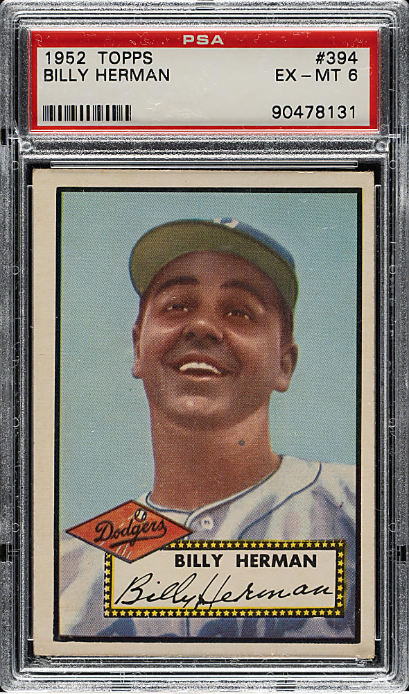 1952 Topps #394 Billy Herman High Number PSA EX-MT 6