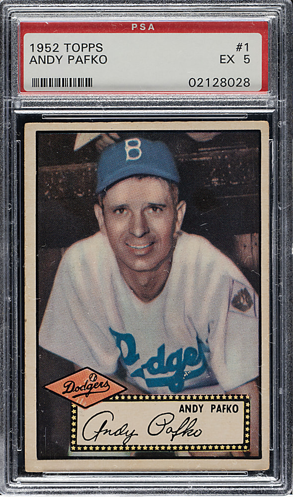 1952 Topps #1 Andy Pafko Black Back PSA EX 5