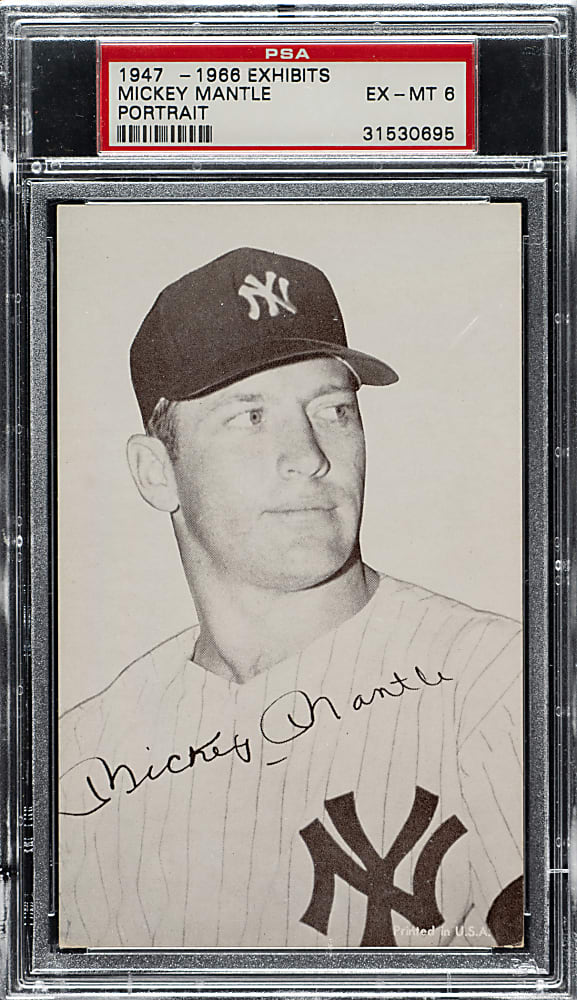 1947-1966 Exhibits Mickey Mantle Portrait PSA EX-MT 6