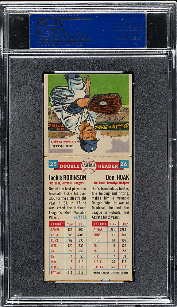 1955 Topps Double Headers #25/26 Jackie Robinson/Don Hoak PSA EX 5