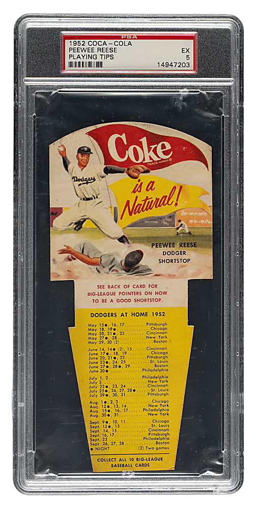 1952 Coca-Cola Playing Tips Pee Wee Reese PSA EX 5