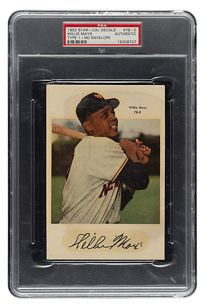 1952 Star-Cal Decals Type 1 #78-E Willie Mays (No Envelope)