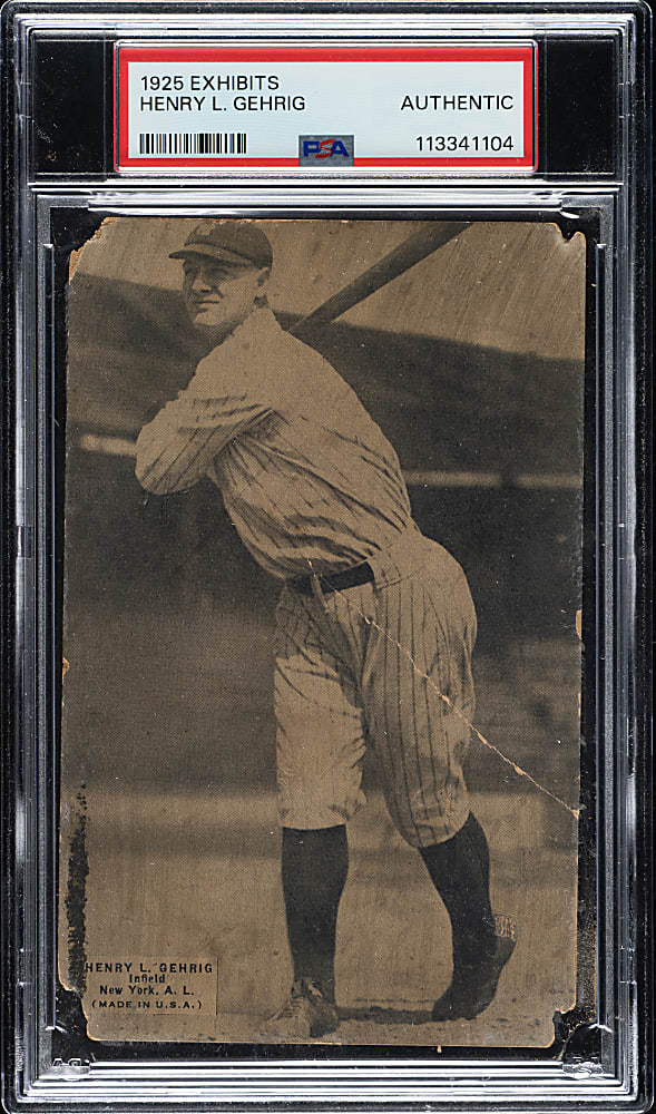 1925 Exhibits Lou Gehrig Rookie PSA Authentic