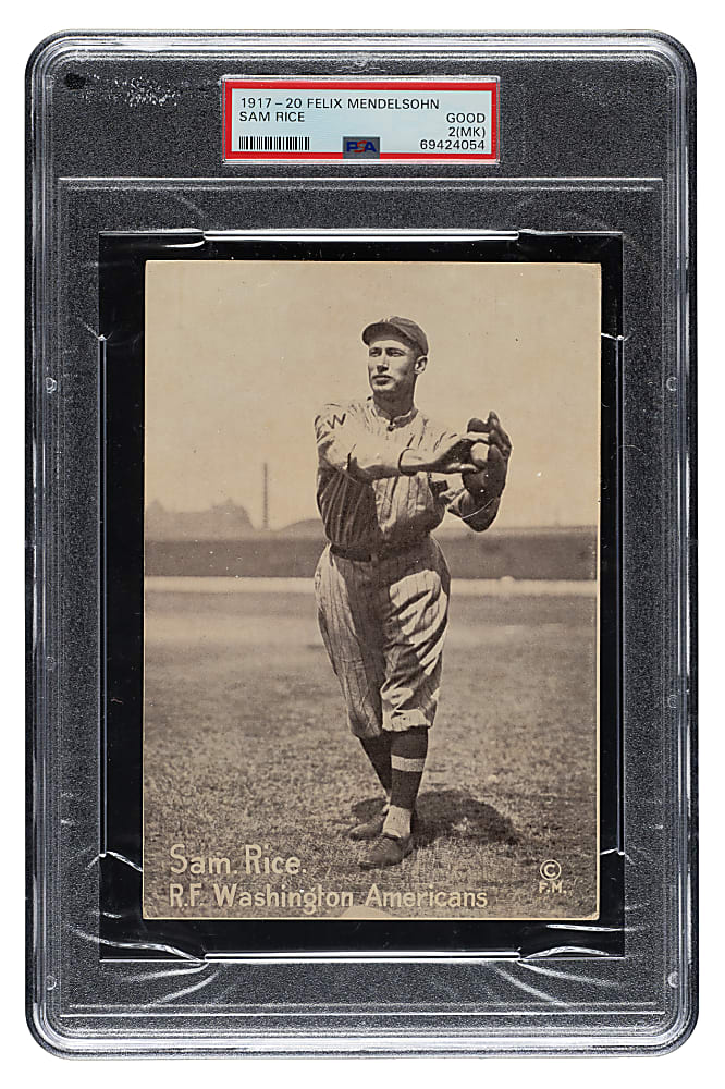 1917-1920 M101-6 Felix Mendelsohn (Sporting News) Sam Rice PSA GOOD 2 (MK)