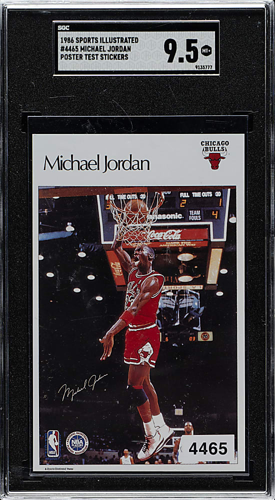 1986-1987 Sports Illustrated Poster Test Stickers Basketball #4465 Michael Jordan SGC MINT+ 9.5 - 1 of 1 - Highest Graded!