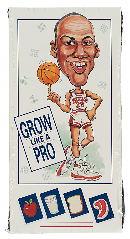 1989-1990 Dairy Council of Wisconsin Chicago Bulls Factory-Sealed Unopened Set (6 Cards) Including Michael Jordan