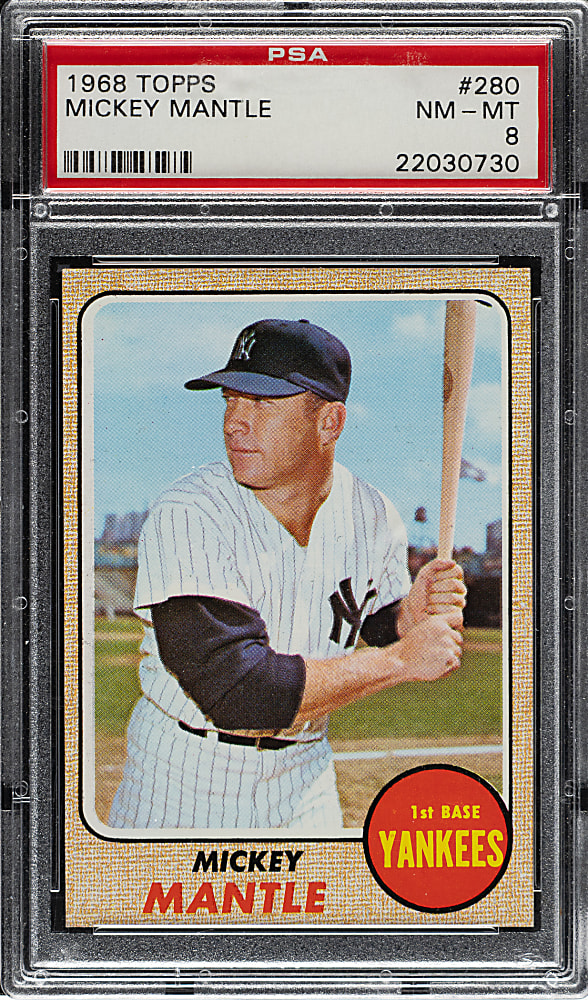 1968 Topps #280 Mickey Mantle PSA NM-MT 8