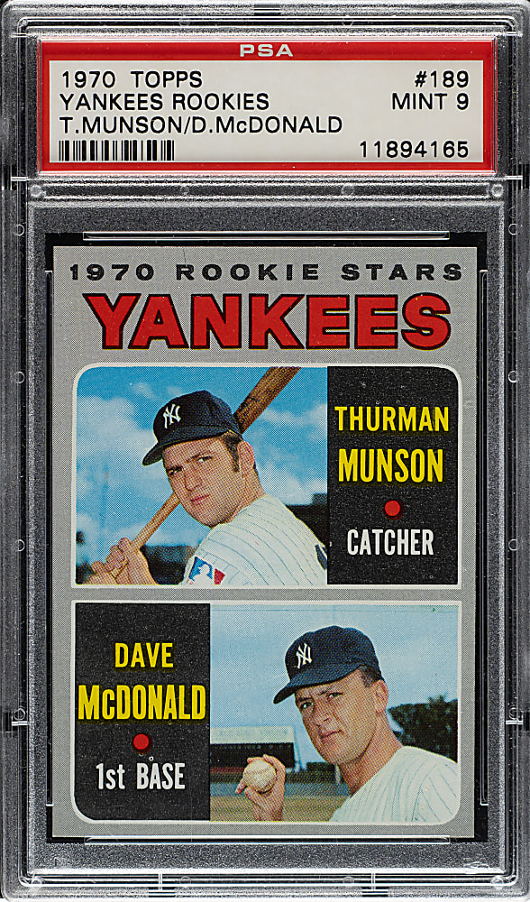 1970 Topps #189 Thurman Munson Rookie PSA MINT 9