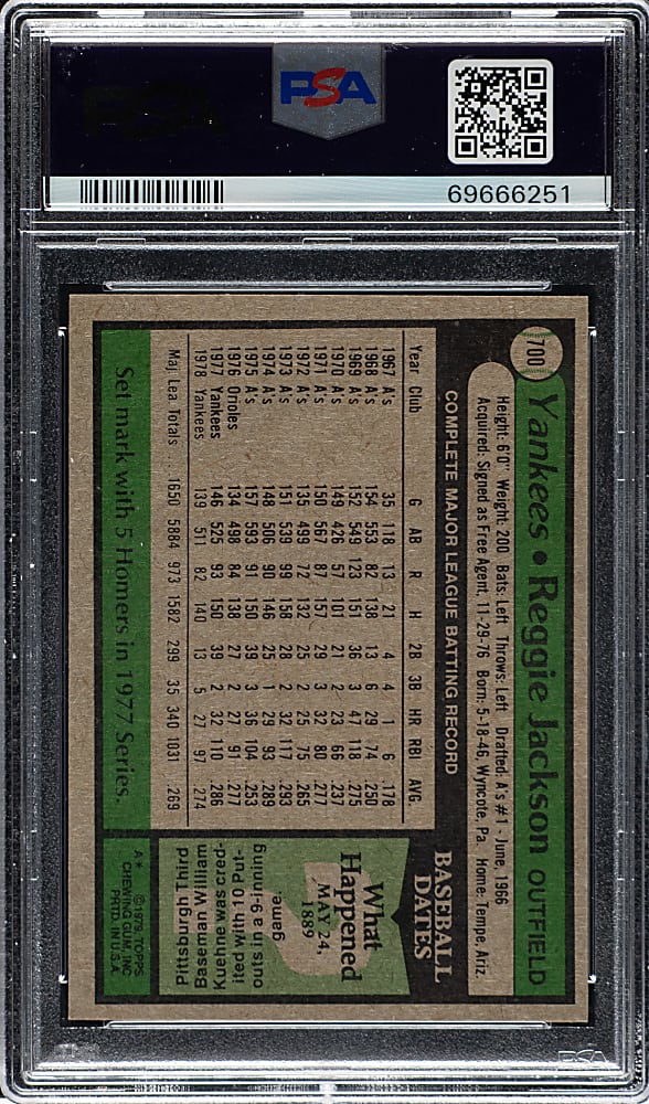 1979 Topps #700 Reggie Jackson PSA GEM MINT 10