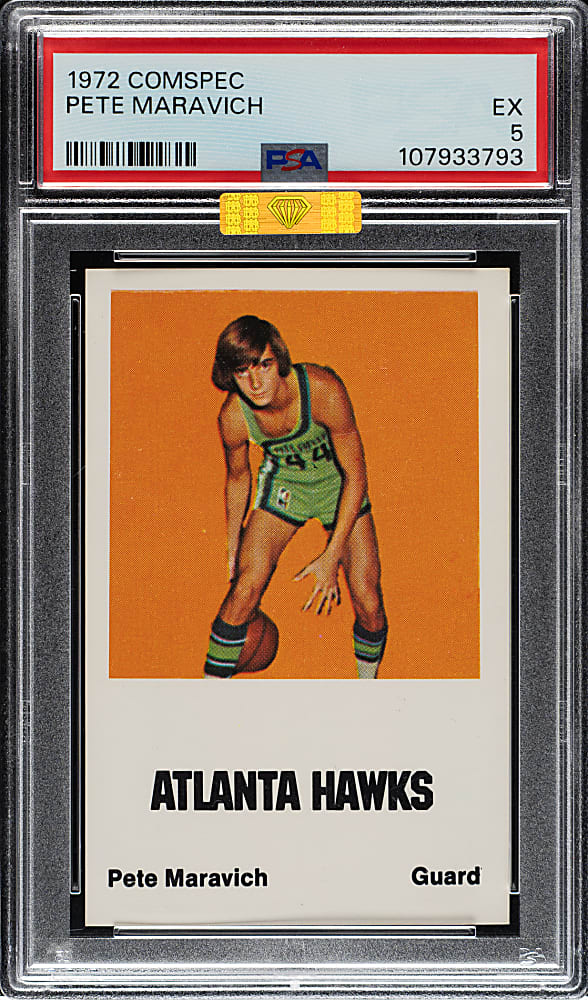 1972 Comspec Basketball Pete Maravich PSA EX 5 (MBA Gold Diamond)