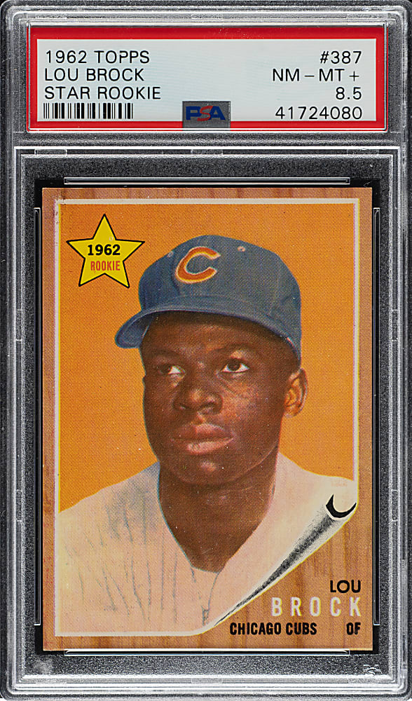 1962 Topps #387 Lou Brock Rookie PSA NM-MT+ 8.5