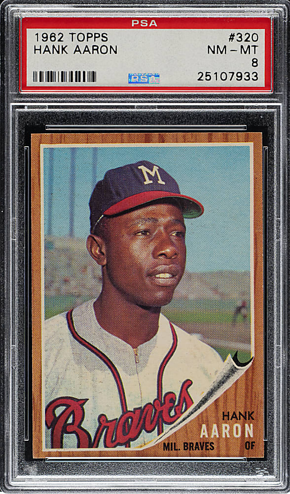1962 Topps #320 Hank Aaron PSA NM-MT 8