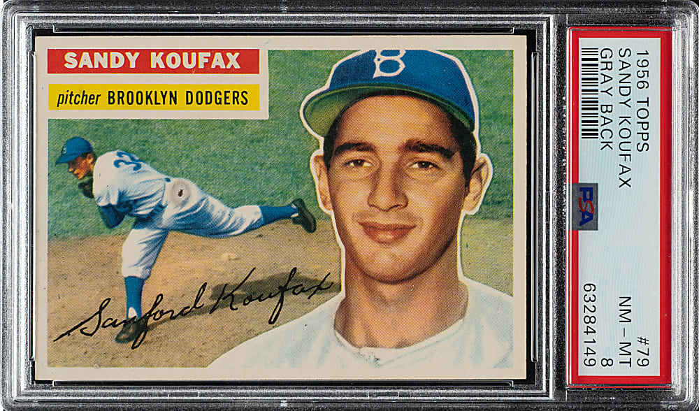 1956 Topps #79 Sandy Koufax Gray Back PSA NM-MT 8